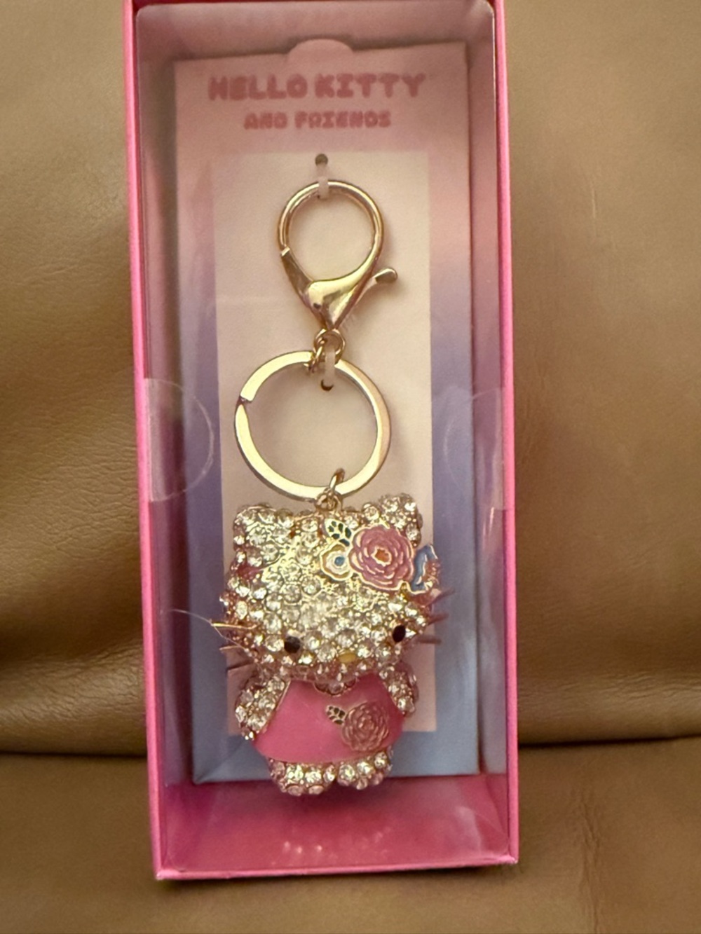 Hello Kitty Rhinestone Keychain Charm 💗 Sanrio Bling Bag Charm NIB